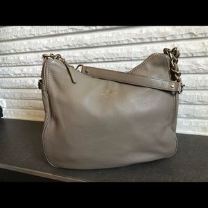 Vintage Kate Spade Taupe Leather Shoulder Bag